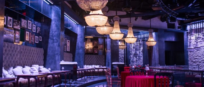 luxury-restaurant-grill-bar-interior-with-chandeliers-furniture